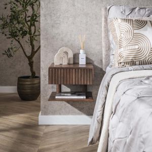 Marino zwevend nachtkastje - 1 lade en legplank- acaciahout