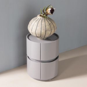 Woood Lunex ladeskast/nachtkastje hout hoogglans - lichtgrijs