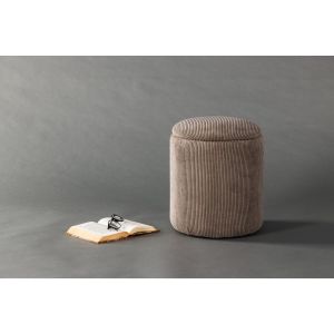 Zara poef - rib - bruin
