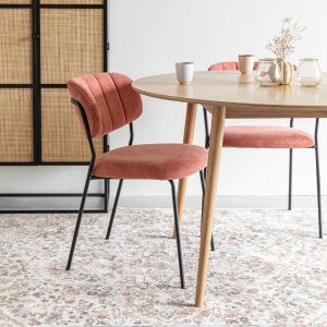 Viken eetkamerstoel stof - zwart onderstel