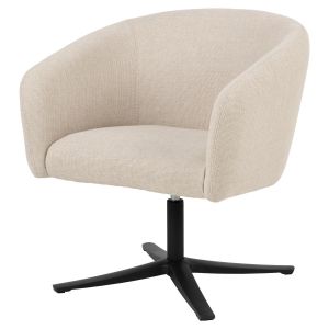 Nøra Mac draaifauteuil | zwart metaal onderstel | stof Basel - beige