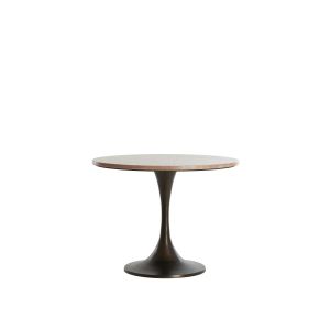 Dolin bijzettafel Ø59x44 cm - rood travertin/donkerbruin