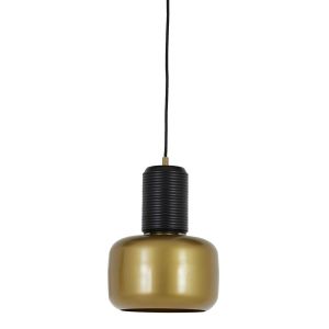 Chania hanglamp Ø20x33 cm - mat zwart-antiek brons