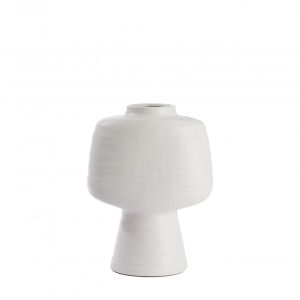 Gandoro vaas deco 29,5x18x38,5 cm - keramiek mat crème