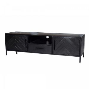 York tv-meubel - 150 cm - mangohout - zwart