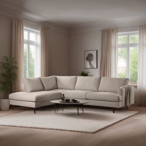 Norris 3-zits hoekbank links stof - beige