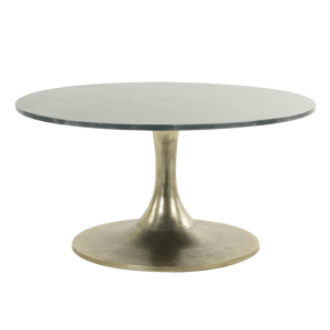  Salontafel Rickerd Ø76 cm marmer groen/antiekbrons van het woonmerk Light & Living