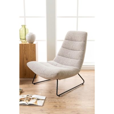 Nøra Berry fauteuil | zwart metaal onderstel | stof Monza - beige