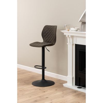 Nøra Joann verstelbare barstoel | zwart metaal onderstel | stof Preston - antraciet