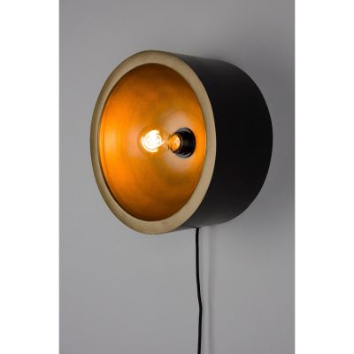 Puur Dudley wandlamp rond L - zwart/goud