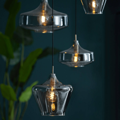 Light & Living Solna hanglamp Ø29,5x21 cm - brons/smoke glas