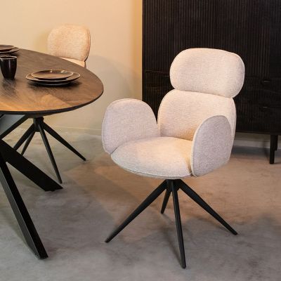 Label51 Vidar eetkamerstoel bouclé