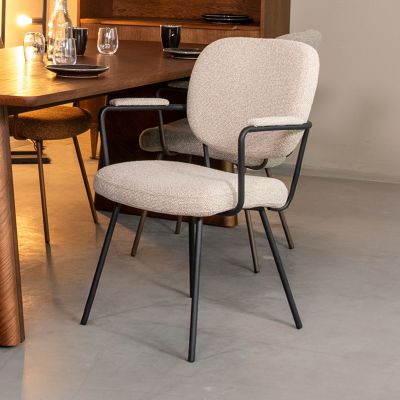 Label51 Lausanne eetkamerstoel bouclé