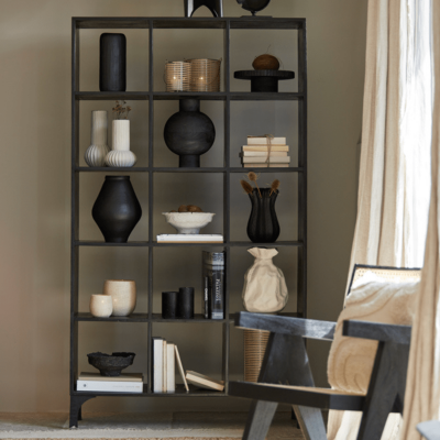 Light & Living Rayna kast open 106x35x190 cm zwart