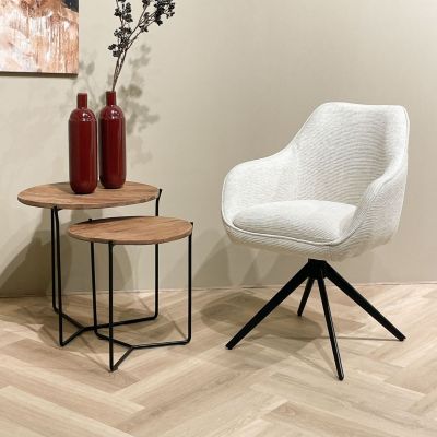 Livingfurn Thomas draaibare armstoel - stof