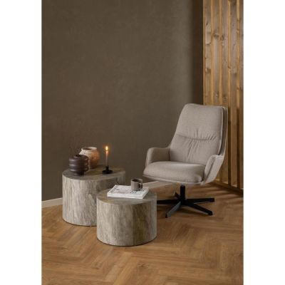 Nøra Sandra draaifauteuil | zwart metaal onderstel | stof Alea - beige