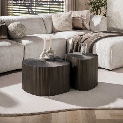 Fraaai Mayla salontafel niervormig set van 2 - brons liquid metal