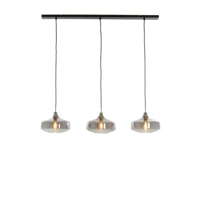Light & Living Solna hanglamp 3L - antiek brons/smoke glas