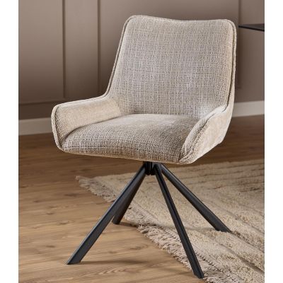 Nøra Elya draaistoel | zwart metaal onderstel | stof Juto