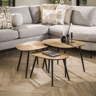 Fraaai Samia salontafel set van 3 vierhoekig - brons