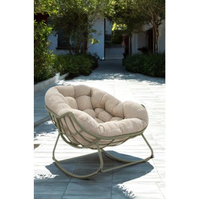 Cozy schommelstoel aluminium - beige