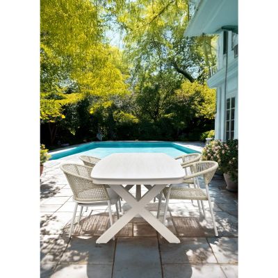 Davos tuintafel Deens ovaal 200x100 cm - créme