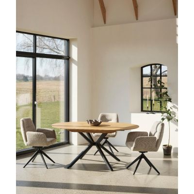 Nordic Home Marcie uitschuifbare eettafel Ø120-170 cm - naturel