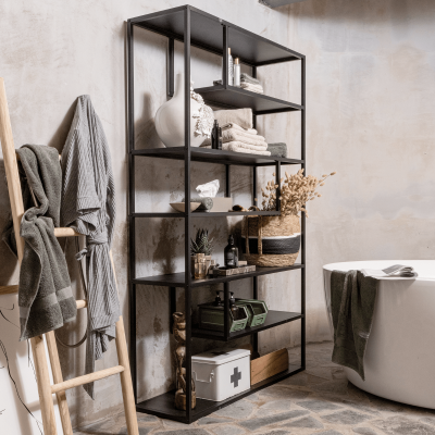 Woood Teun vakkenkast metaal zwart