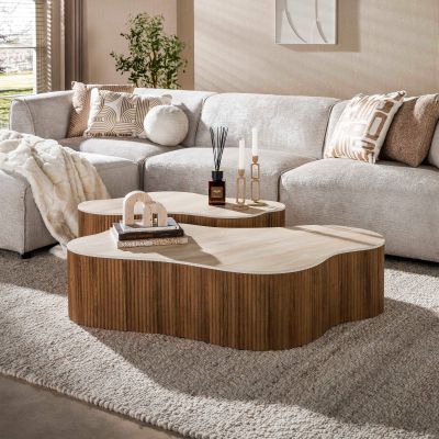 Fraaai Santana salontafel set van 2 groot