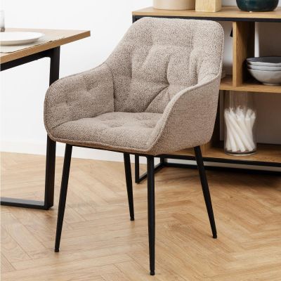 Nøra Kari armstoel | zwart metaal onderstel | stof Monza