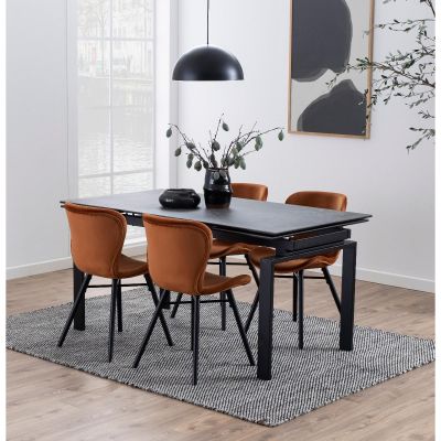 Nøra Aino eetkamerstoel | zwart oak onderstel | stof Vic