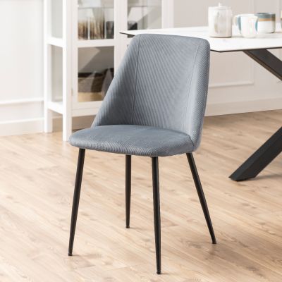 Nøra Lirio eetkamerstoel | zwart metaal onderstel | stof Basel