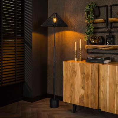 Fraaai Wesley vloerlamp - zwart