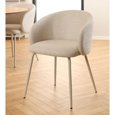 Nøra Axis armstoel | grijs metaal onderstel | stof Basel - beige