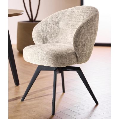 Nøra Nexo terugdraai armstoel | zwart metaal onderstel | stof Juto