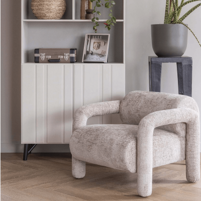 Woood Lenny fauteuil grove textuur velvet