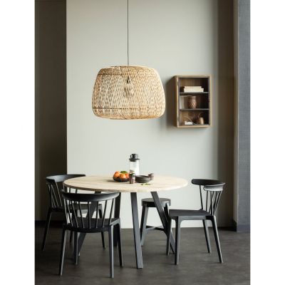 Woood Combi-Tablo rond eiken ø120 cm + 2-standen poot vierkant