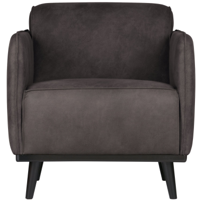 Woood Statement fauteuil met arm ecoleer - donkergrijs