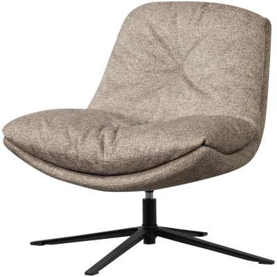 Woood Arve draaifauteuil bedrukte stof - naturel melange