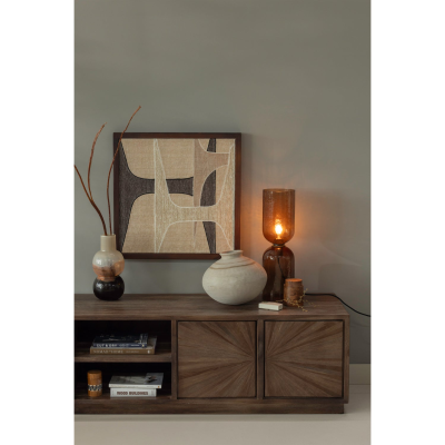 Woood Gigi tafellamp 51xø15 cm gehamerd glas - bruin