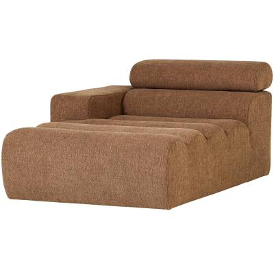 Woood Novi chaise longue element arm links bouclé
