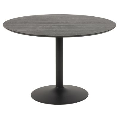 Nøra Sid ronde eettafel Ø110x74 cm | zwart metaal onderstel | essenfineer met NC-lakafwerking - zwart