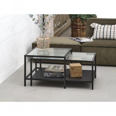 Nordic Home Olan glazen salontafel - zwart