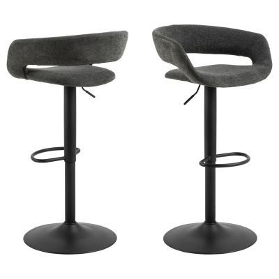 Nøra Cyrus verstelbare barstoel | zwart metaal onderstel | stof Apia