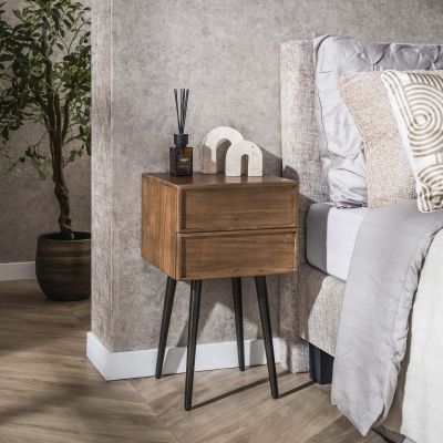 Fraaai Ethan nachtkastje - acaciahout - bruin