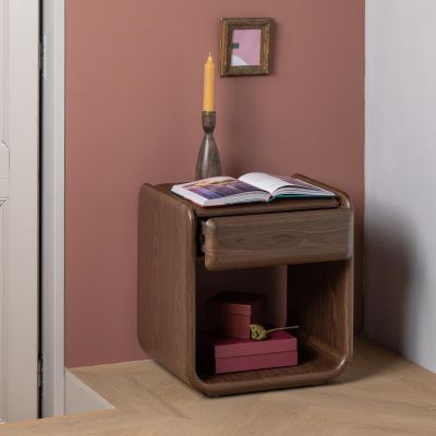 Woood Elura ladekast/nachtkastje 1 lade hout fineer - bruin