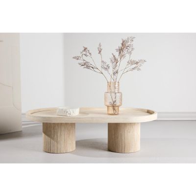 Svea Bjørn ovale salontafel - 120 x 60 cm - travertinlook