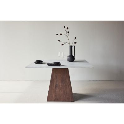 Svea Clara vierkante eettafel - 120 x 120 cm - marmerlook