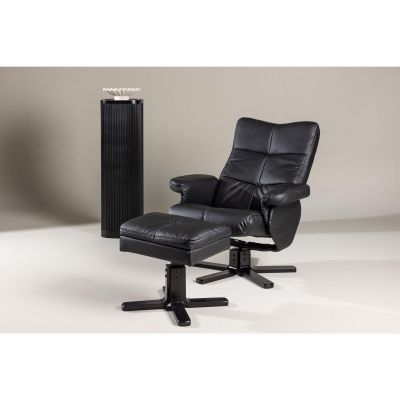 Svea Savo relax fauteuil met voetenbank - zwart