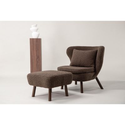 Svea Teko fauteuil met voetenbank - teddy - bruin